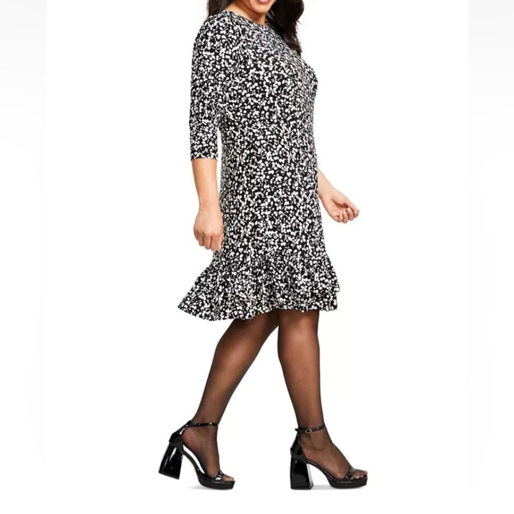 Tommy Hilfiger Women's Floral Print Shift Dress with Hem Ruffle size 20W NWT